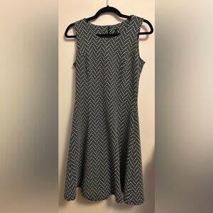 Elegant Black and White Chevron Dress